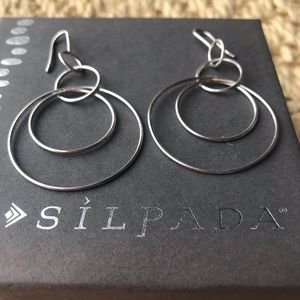 Silpada “Space Out” Circle Hoop Earrings